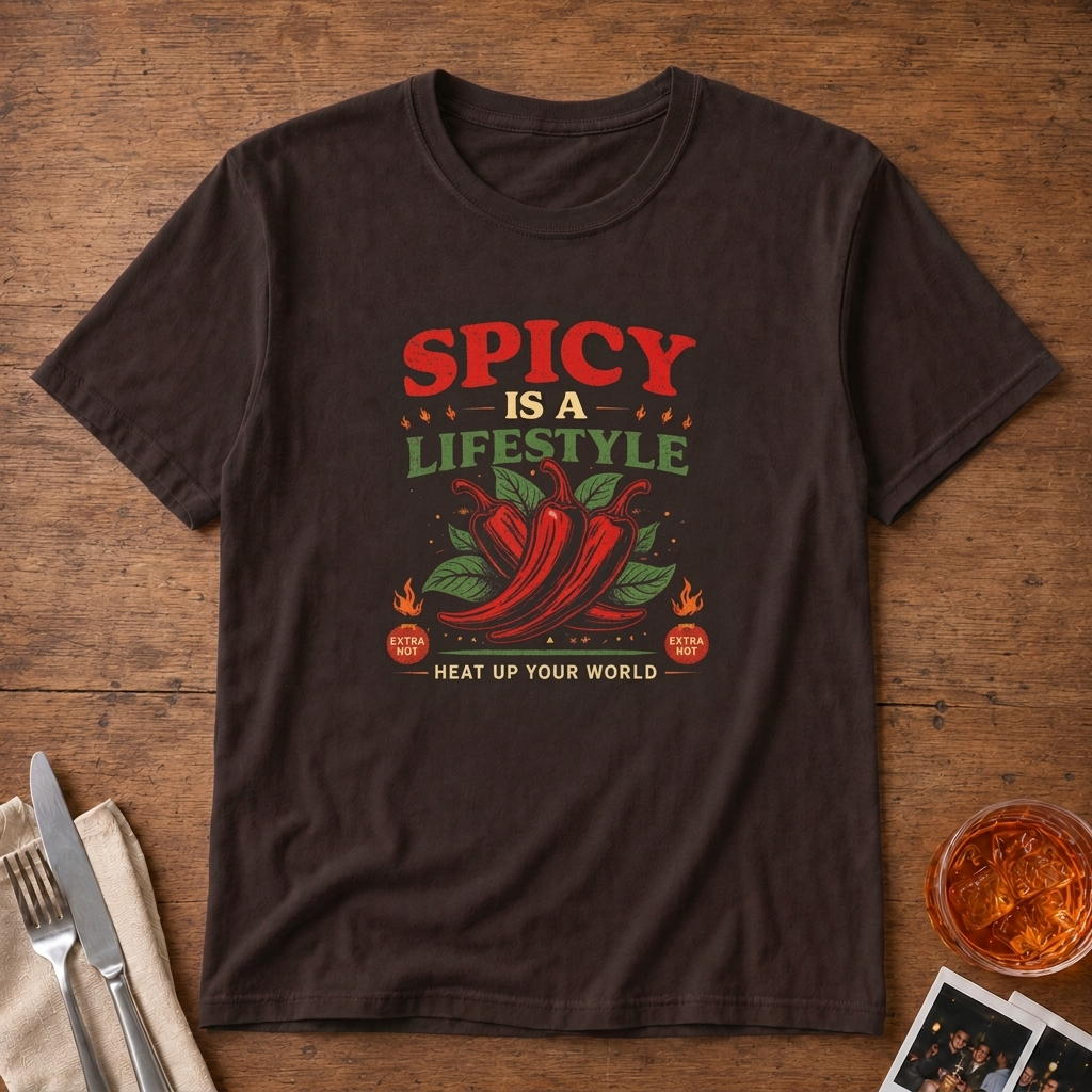 Spicy is a Lifestyle graphic T-shirt in Charcoal by Butter & Tonic