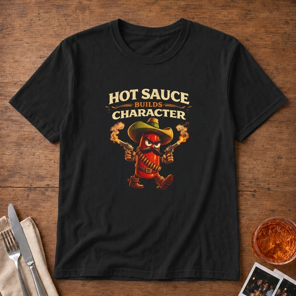 Heat Builds Character graphic T-shirt in Navy by Butter & Tonic