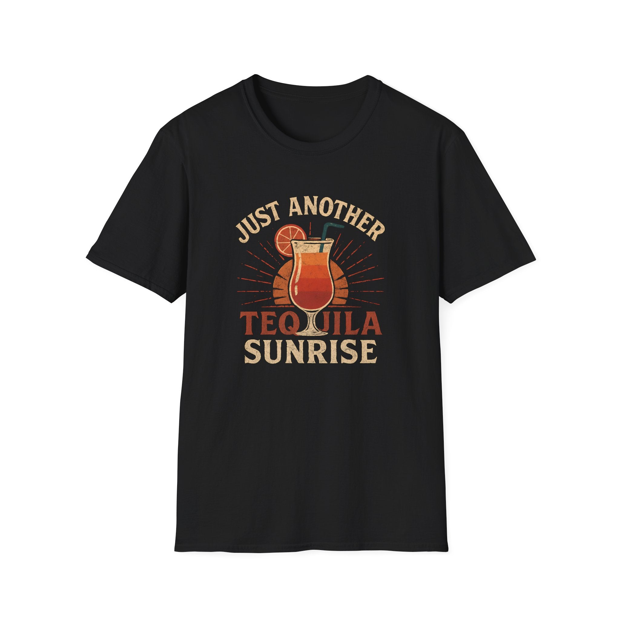 Another Tequila Sunrise graphic T-shirt in black by Butter & Tonic