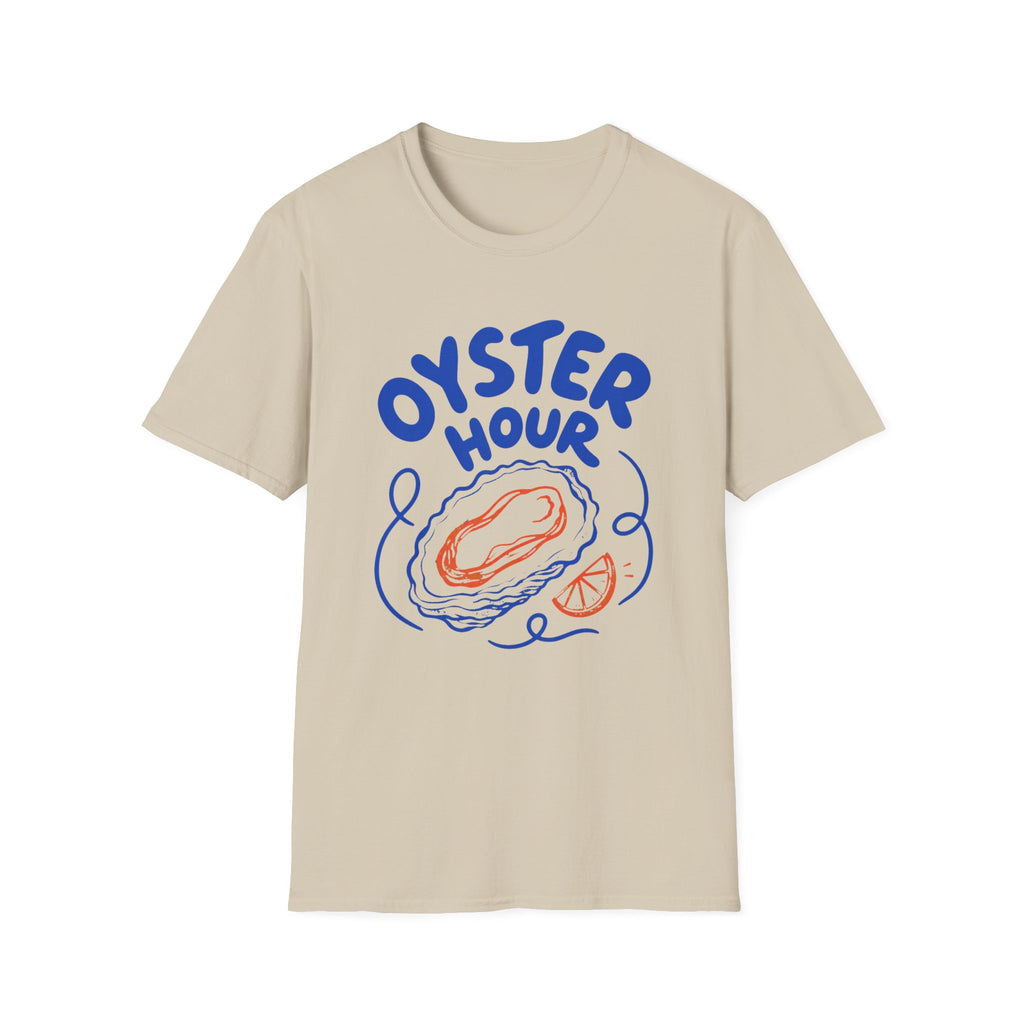 Oyster Hour graphic T-shirt in sand by Butter & Tonic