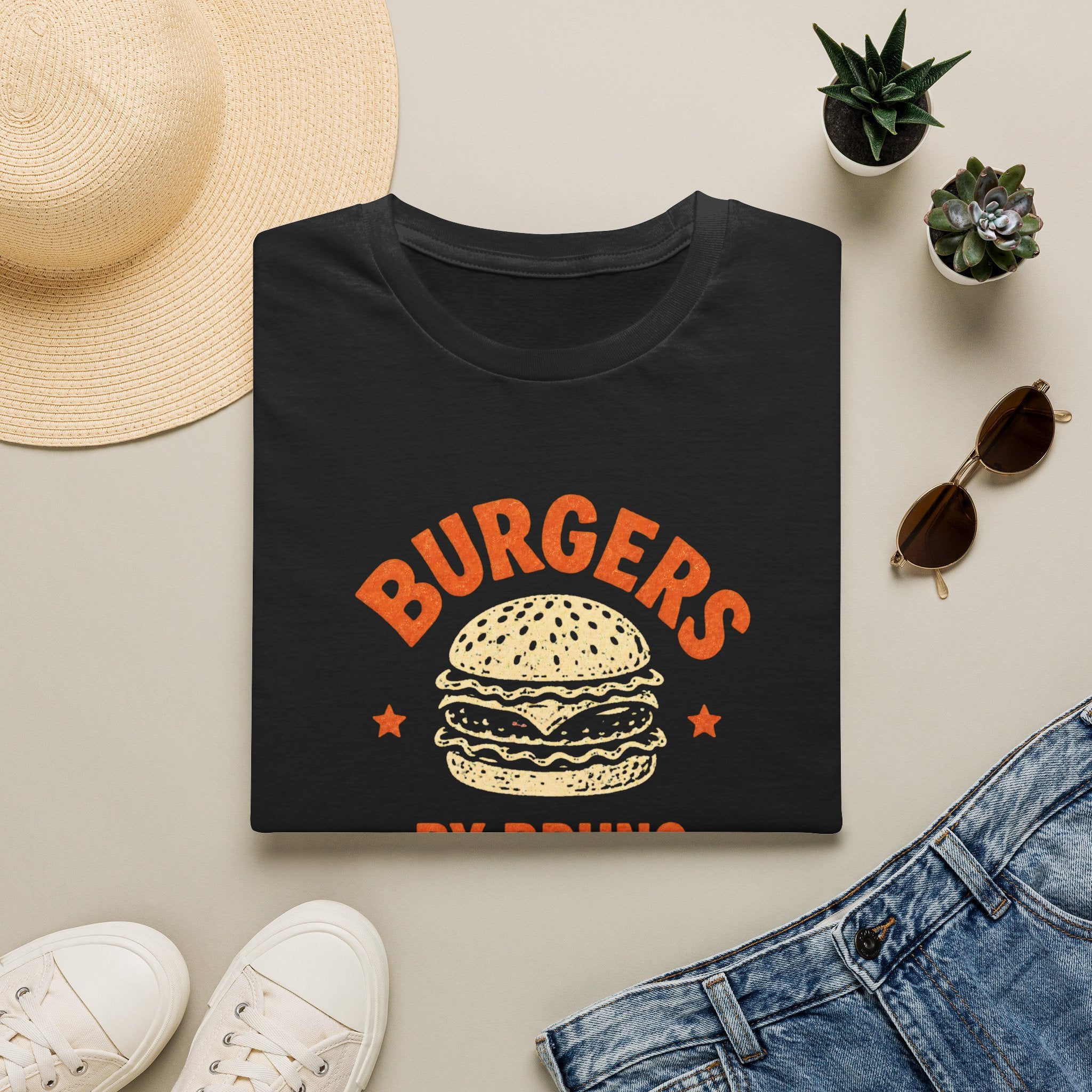 Burgers by Bruno graphic T-shirt in black by Butter & Tonic