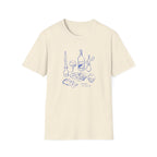 Supper Slowly graphic T-shirt in light-blue by Butter & Tonic