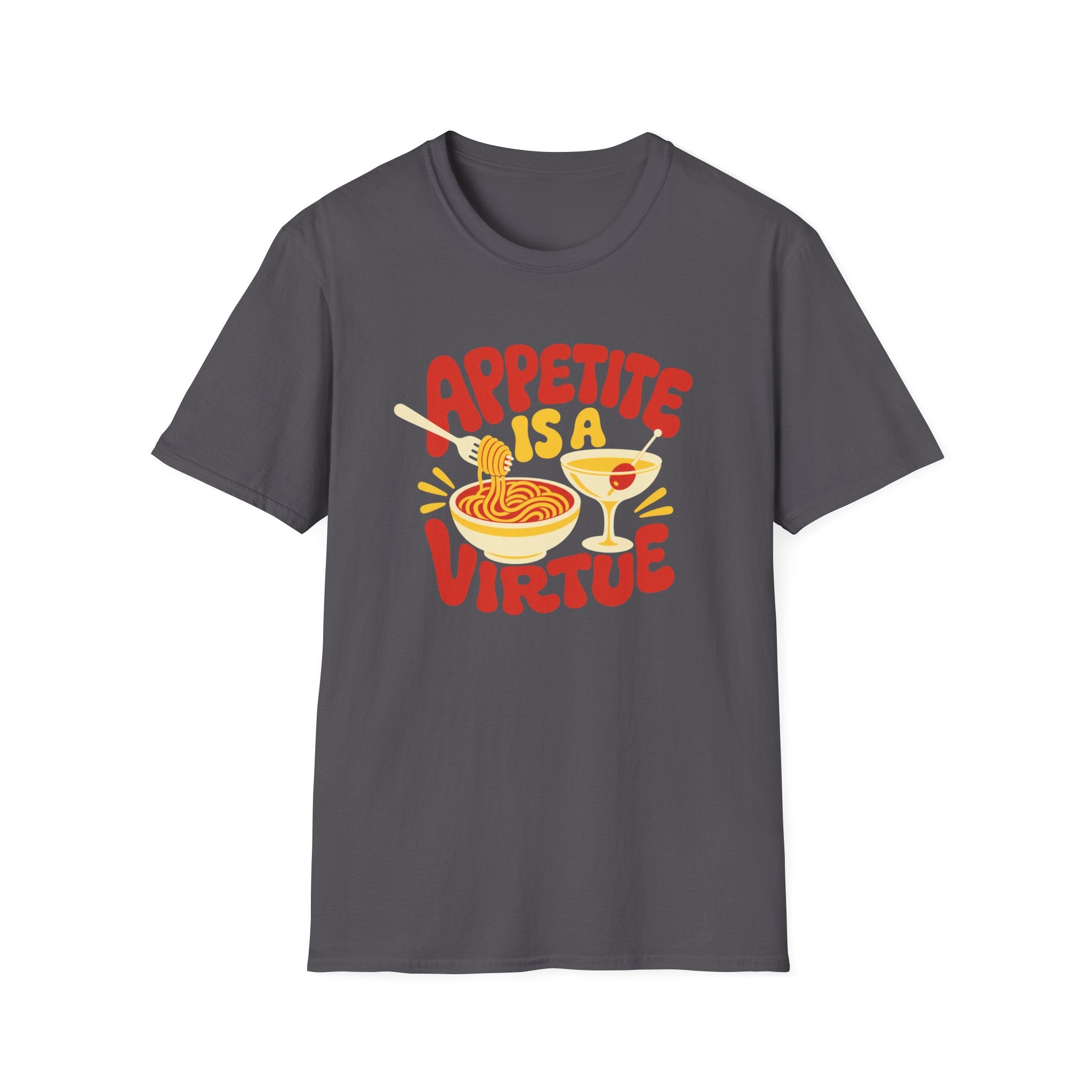 Appetite Is a Virtue graphic T-shirt in white by Butter & Tonic