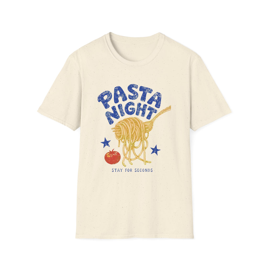 Pasta Night graphic T-shirt in light-blue by Butter & Tonic