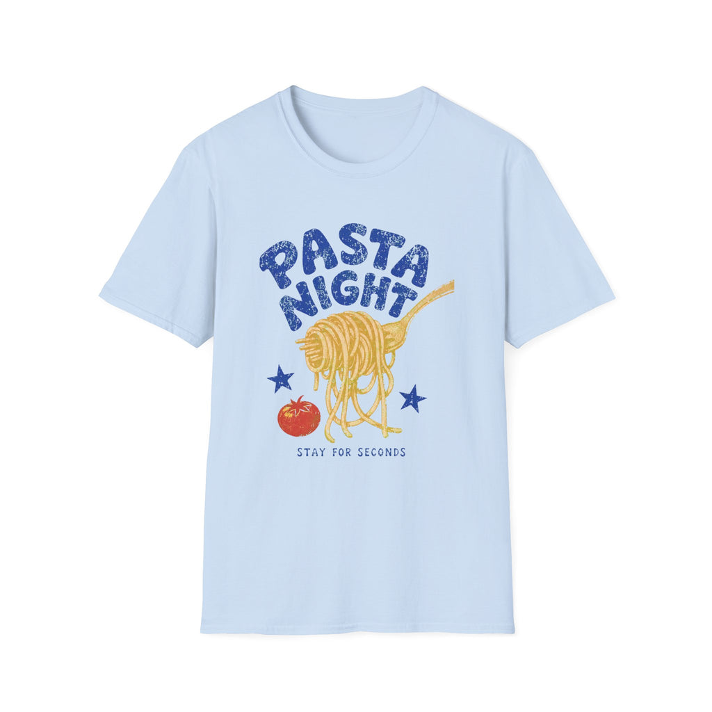 Pasta Night graphic T-shirt in ice-grey by Butter & Tonic