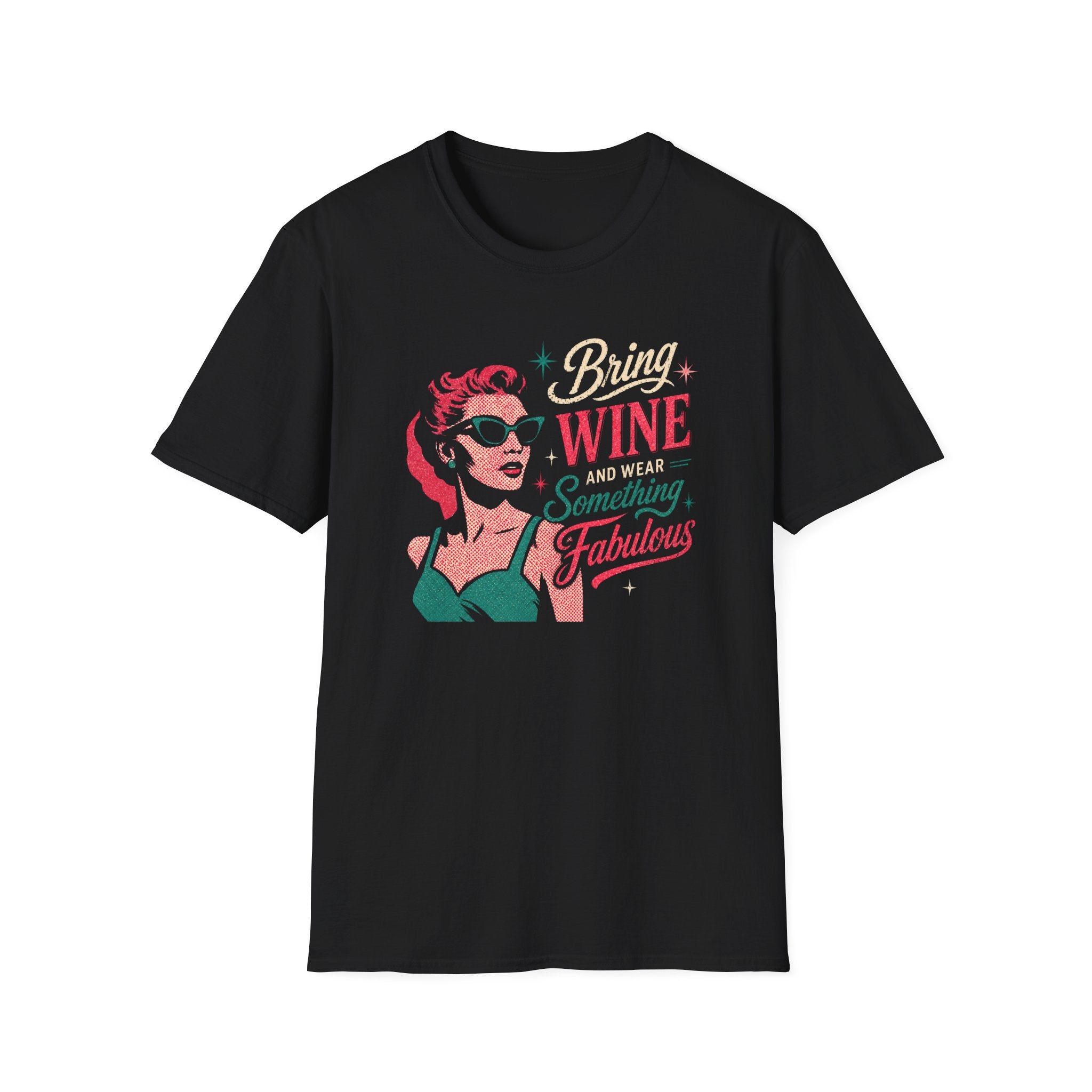 Bring Wine graphic T-shirt in black by Butter & Tonic