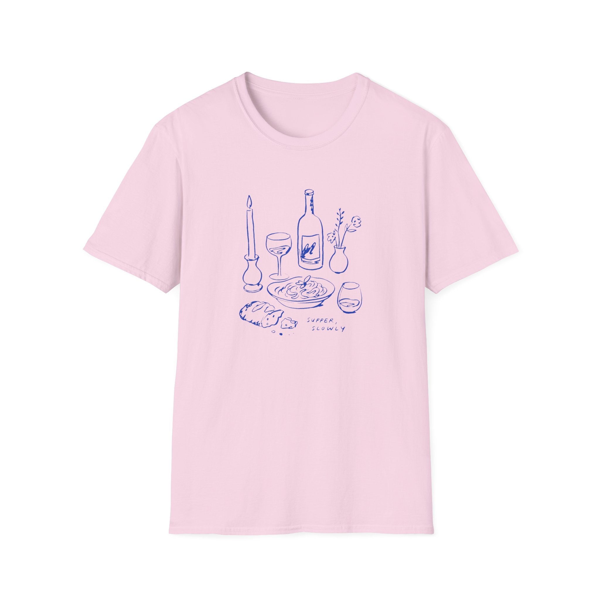 Supper Slowly graphic T-shirt in cornsilk by Butter & Tonic