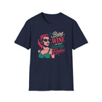 Bring Wine graphic T-shirt in navy by Butter & Tonic