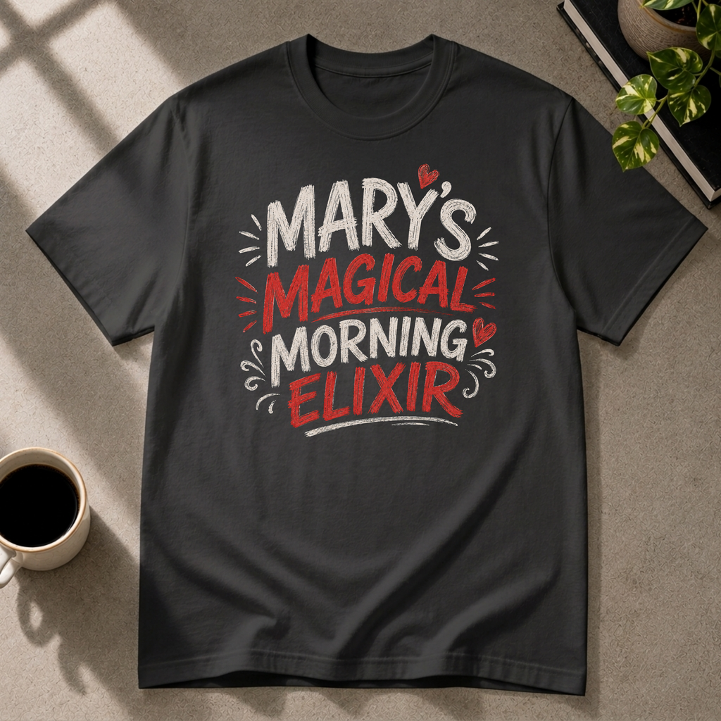 Mary's Magical Elixer graphic T-shirt in black by Butter & Tonic on s tee by Butter & Tonic