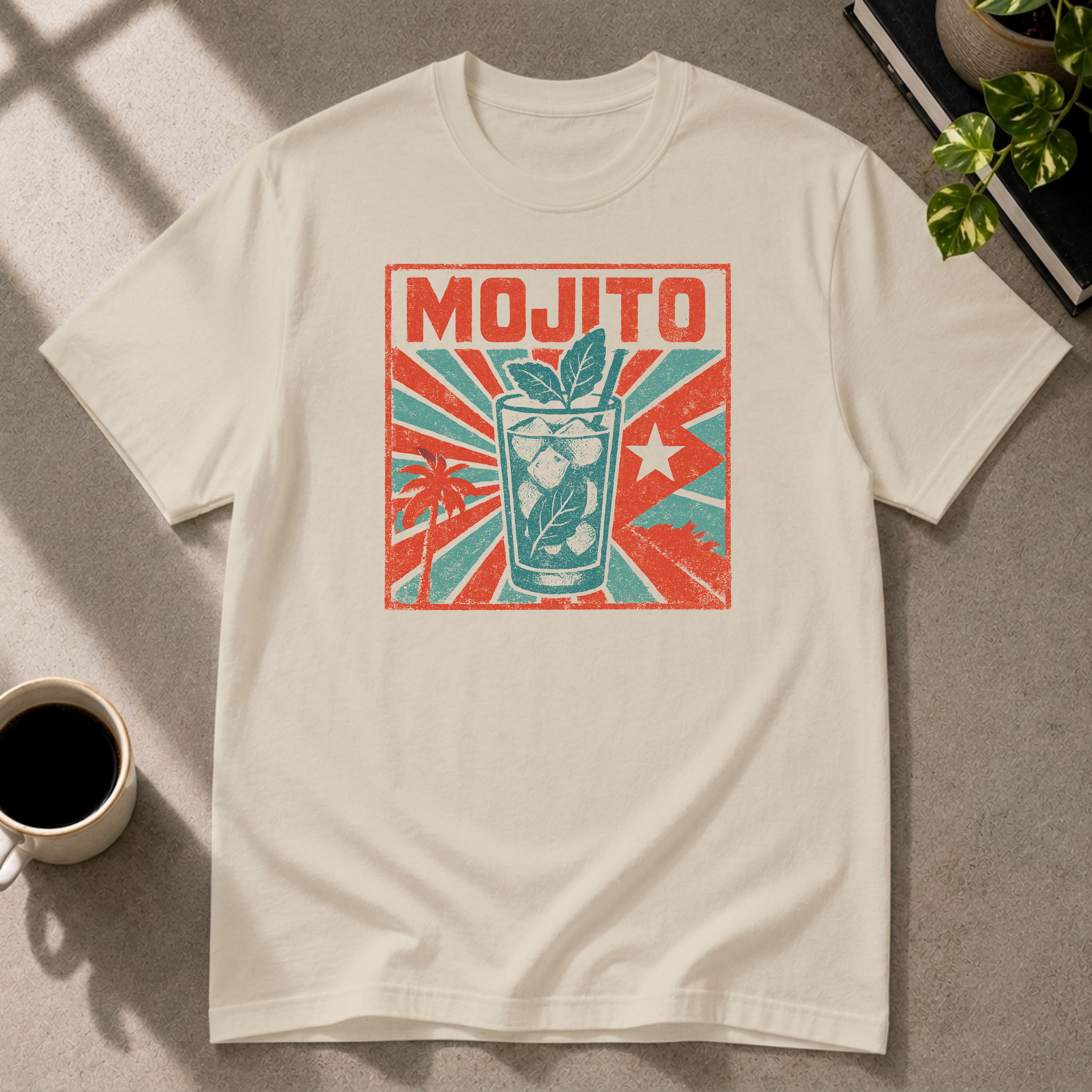 Mojito graphic T-shirt in sand by Butter & Tonic on 2xl tee by Butter & Tonic