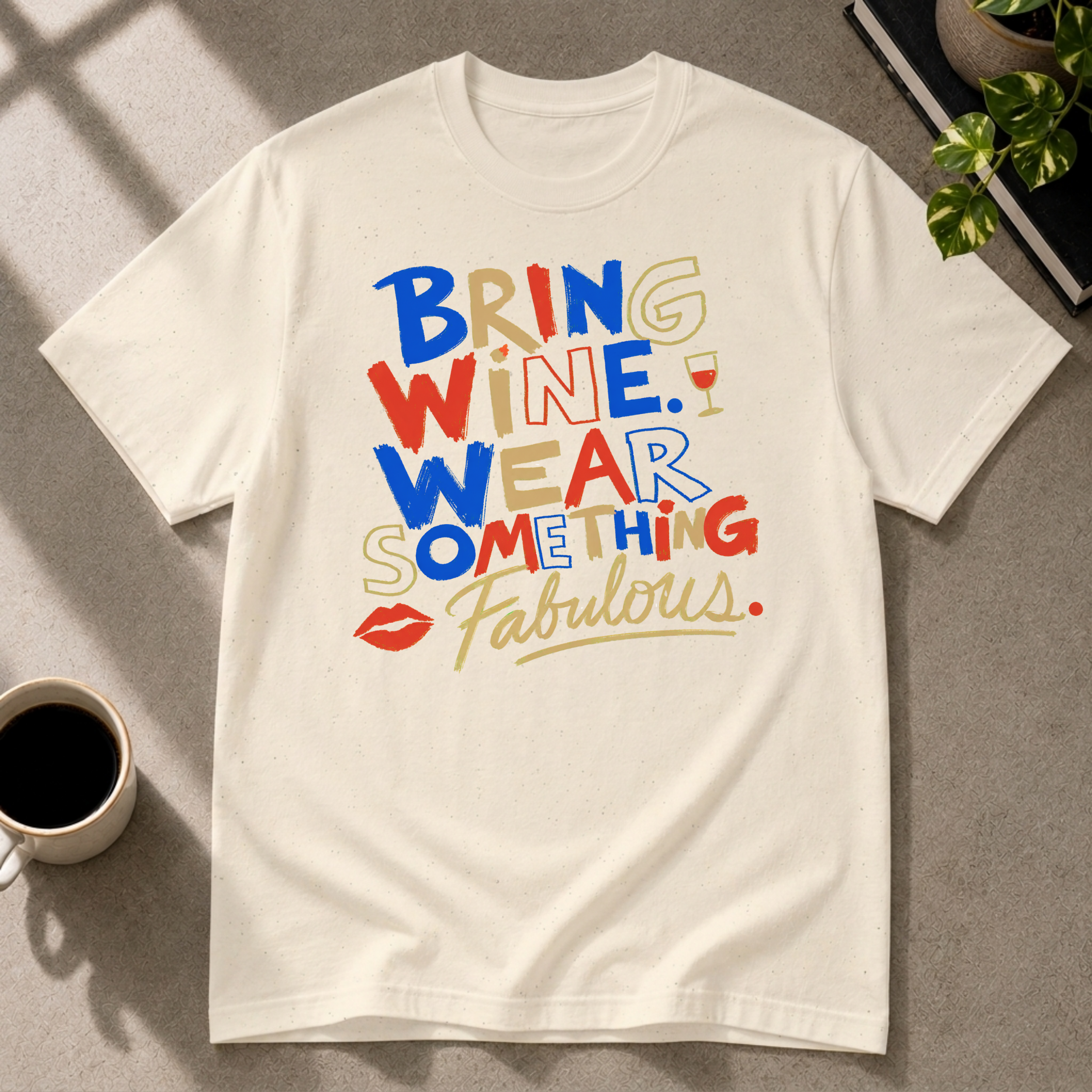 Wear Something Fabulous graphic T-shirt in natural by Butter & Tonic on m tee by Butter & Tonic