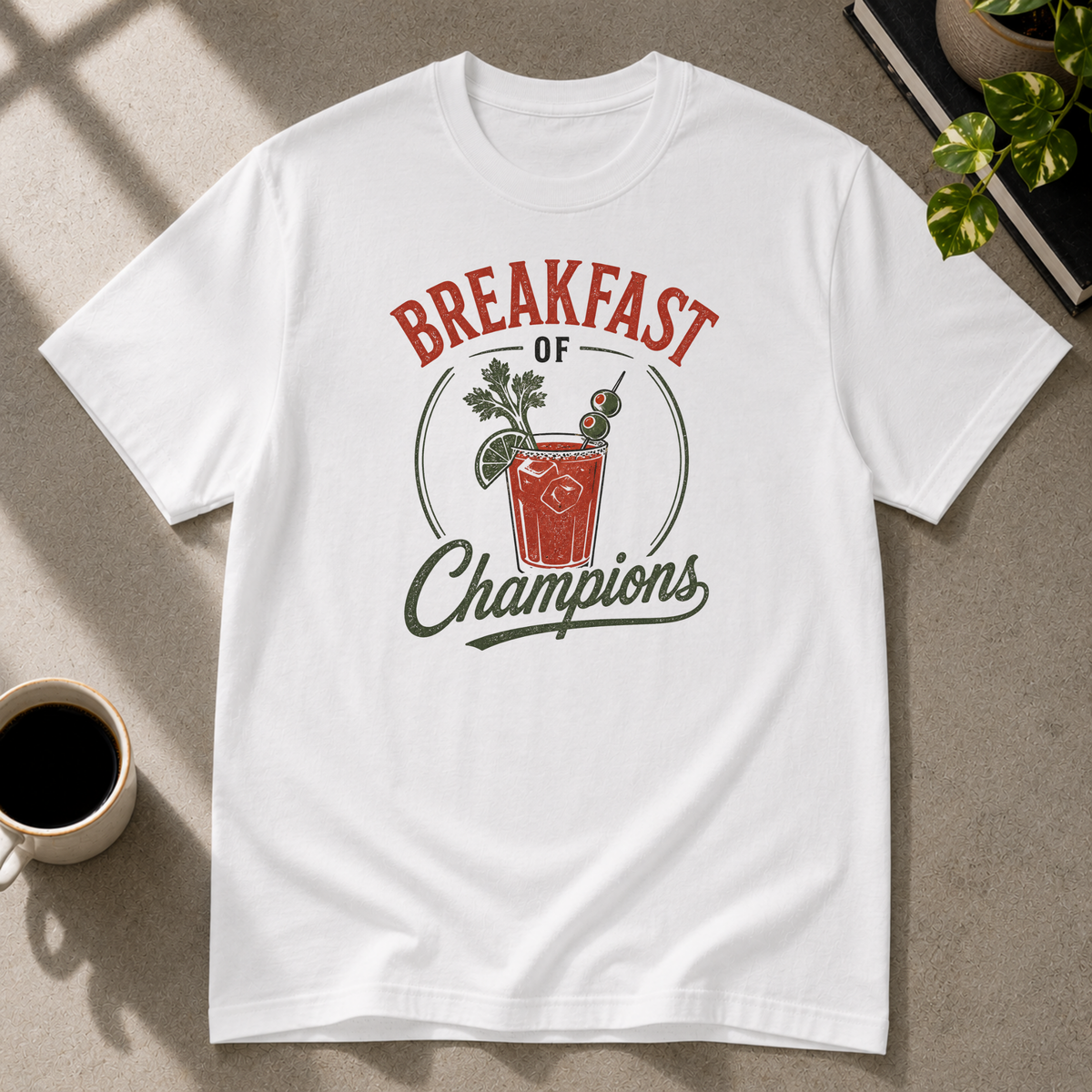 Breakfast of Champions graphic T-shirt in white by Butter & Tonic on l tee by Butter & Tonic