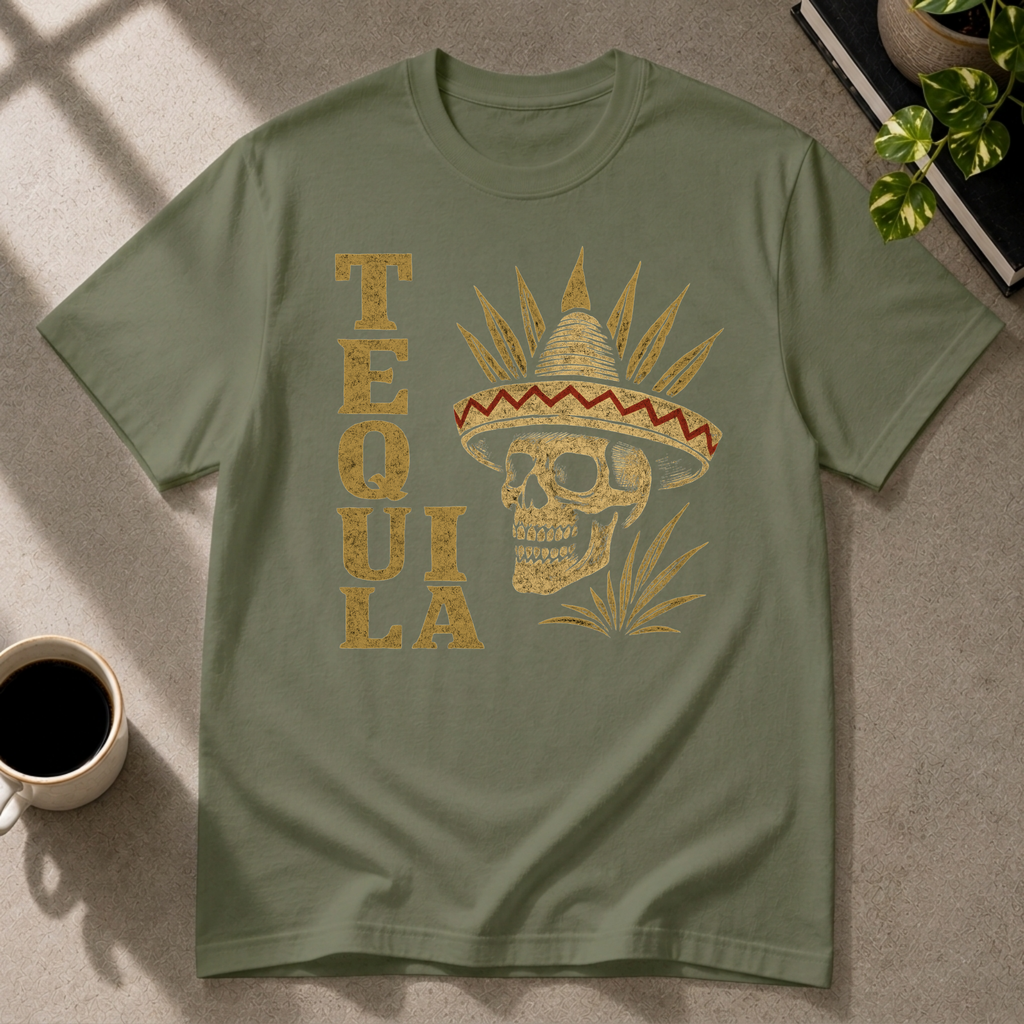 Tequila graphic T-shirt on black tee by Butter & Tonic