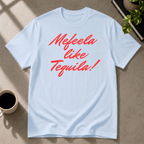 Tequila Feeling graphic T-shirt in light-blue by Butter & Tonic on 3xl tee by Butter & Tonic