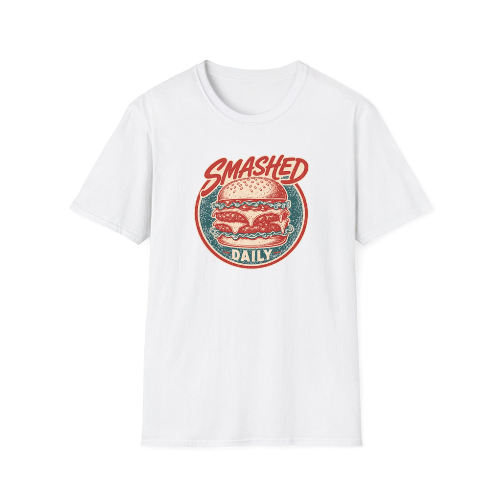 Smashed Daily graphic T-shirt in red by Butter & Tonic