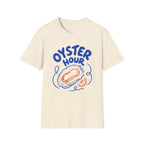 Oyster Hour graphic T-shirt in light-blue by Butter & Tonic