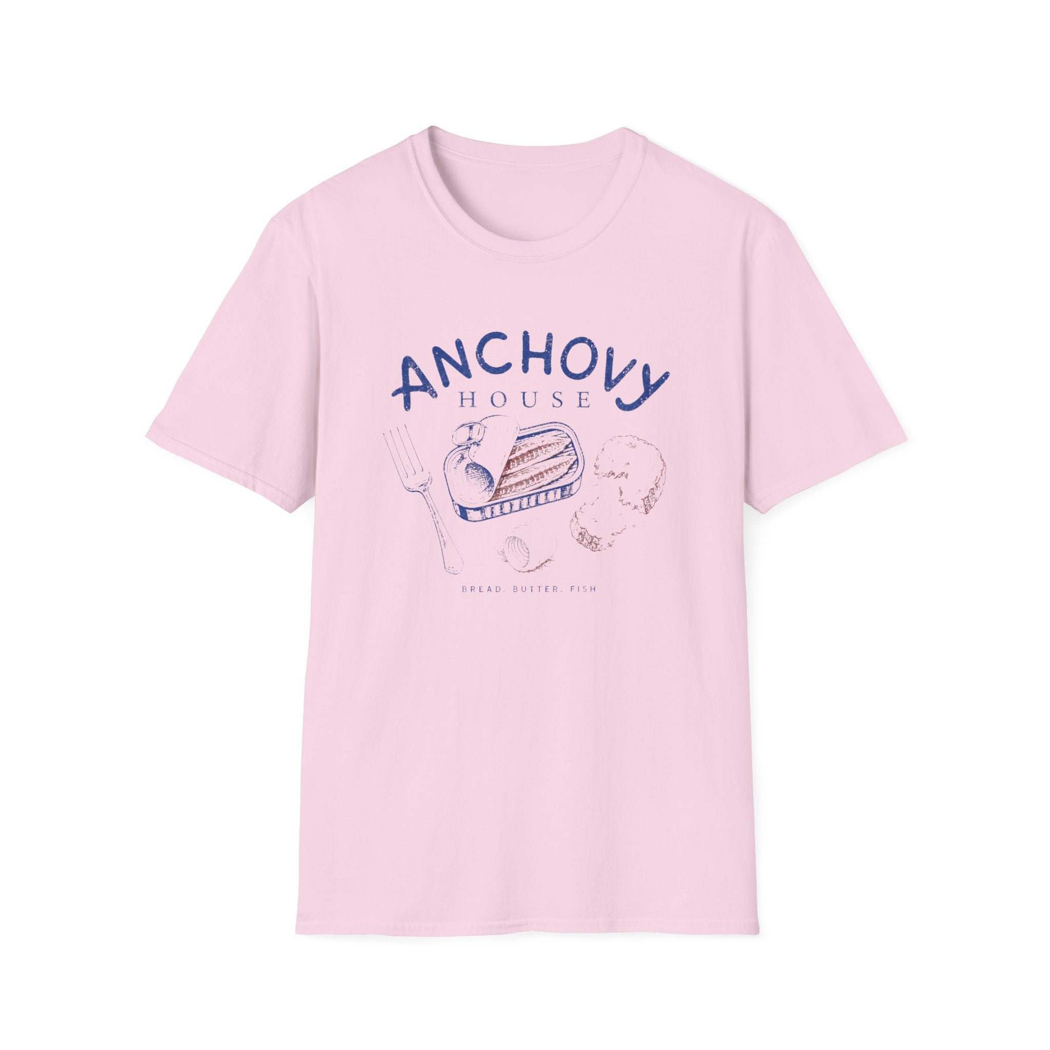 Anchovy House graphic T-shirt in cornsilk by Butter & Tonic