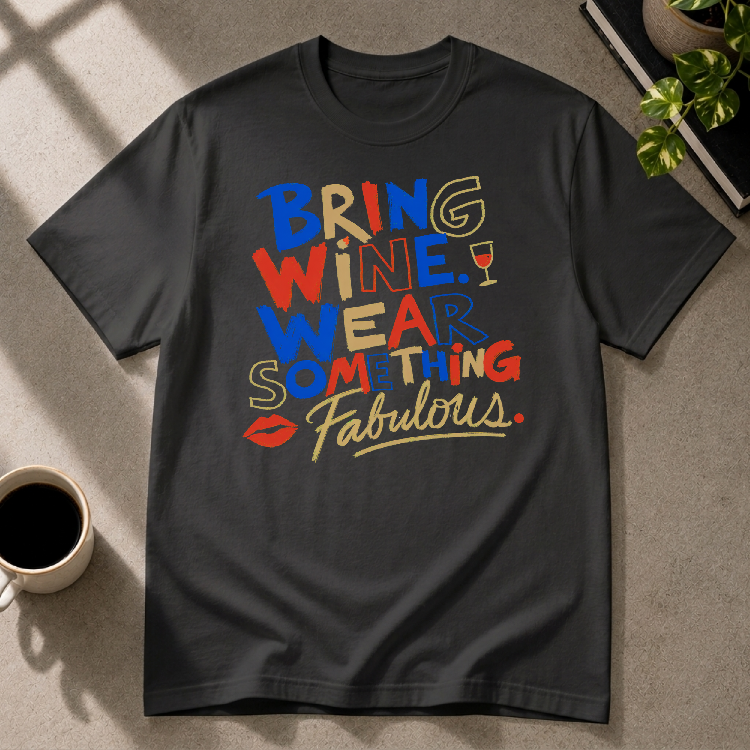 Wear Something Fabulous graphic T-shirt in black by Butter & Tonic on xl tee by Butter & Tonic
