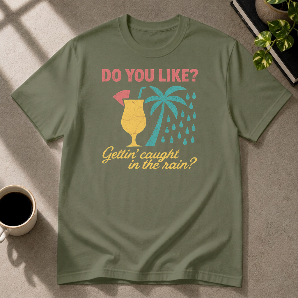 Piña colada graphic T-shirt in military-green by Butter & Tonic on l tee by Butter & Tonic