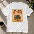 Taco graphic T-shirt on white tee by Butter & Tonic