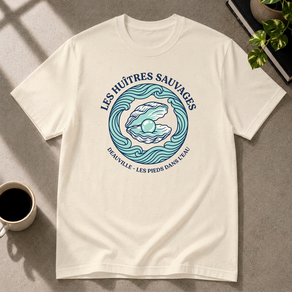 Oyster graphic T-shirt on natural tee by Butter & Tonic