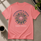 Strömming & Snaps seafood graphic T-shirt on coral silk tee by Butter & Tonic