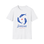 Sardine Social graphic T-shirt in light-blue by Butter & Tonic