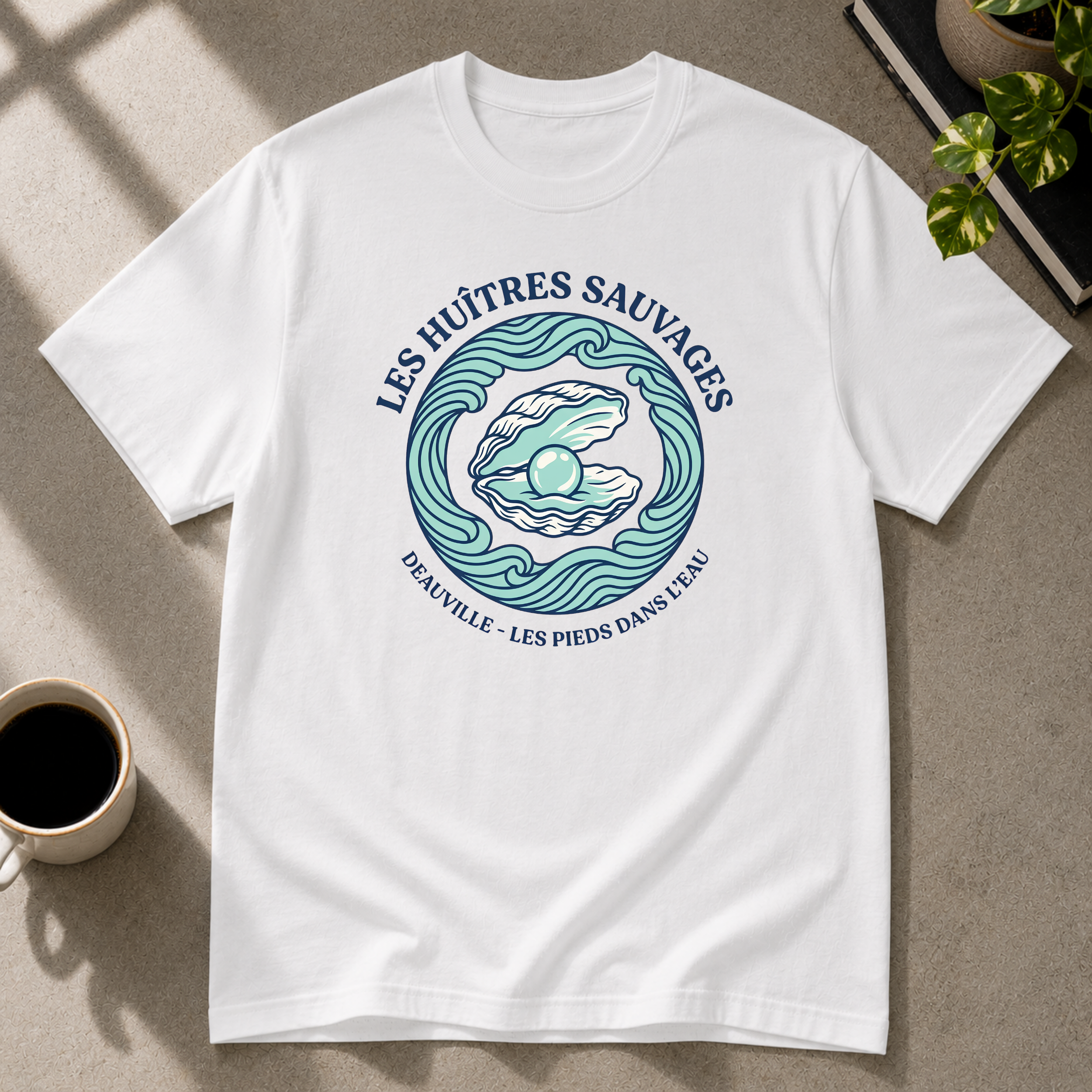 Oyster graphic T-shirt on white tee by Butter & Tonic