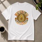 Avocado guacamole graphic T-shirt on white tee by Butter & Tonic
