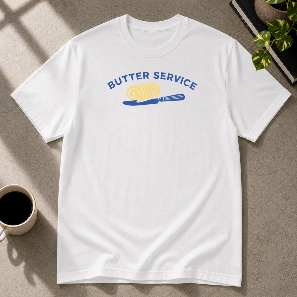 Butter graphic T-shirt in white by Butter & Tonic on m tee by Butter & Tonic