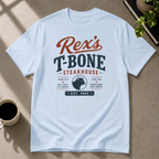 Steakhouse graphic T-shirt on sport grey tee by Butter & Tonic