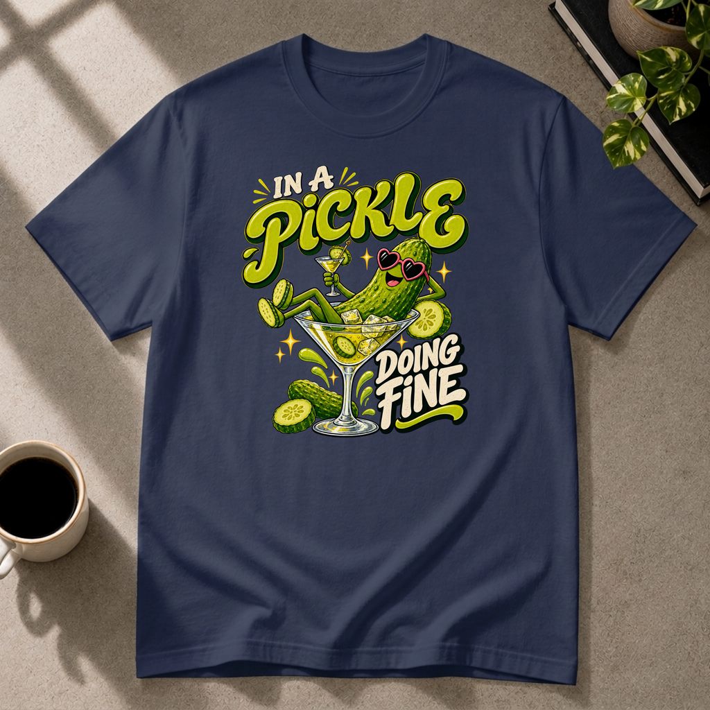 Pickle graphic T-shirt in navy by Butter & Tonic on xs tee by Butter & Tonic