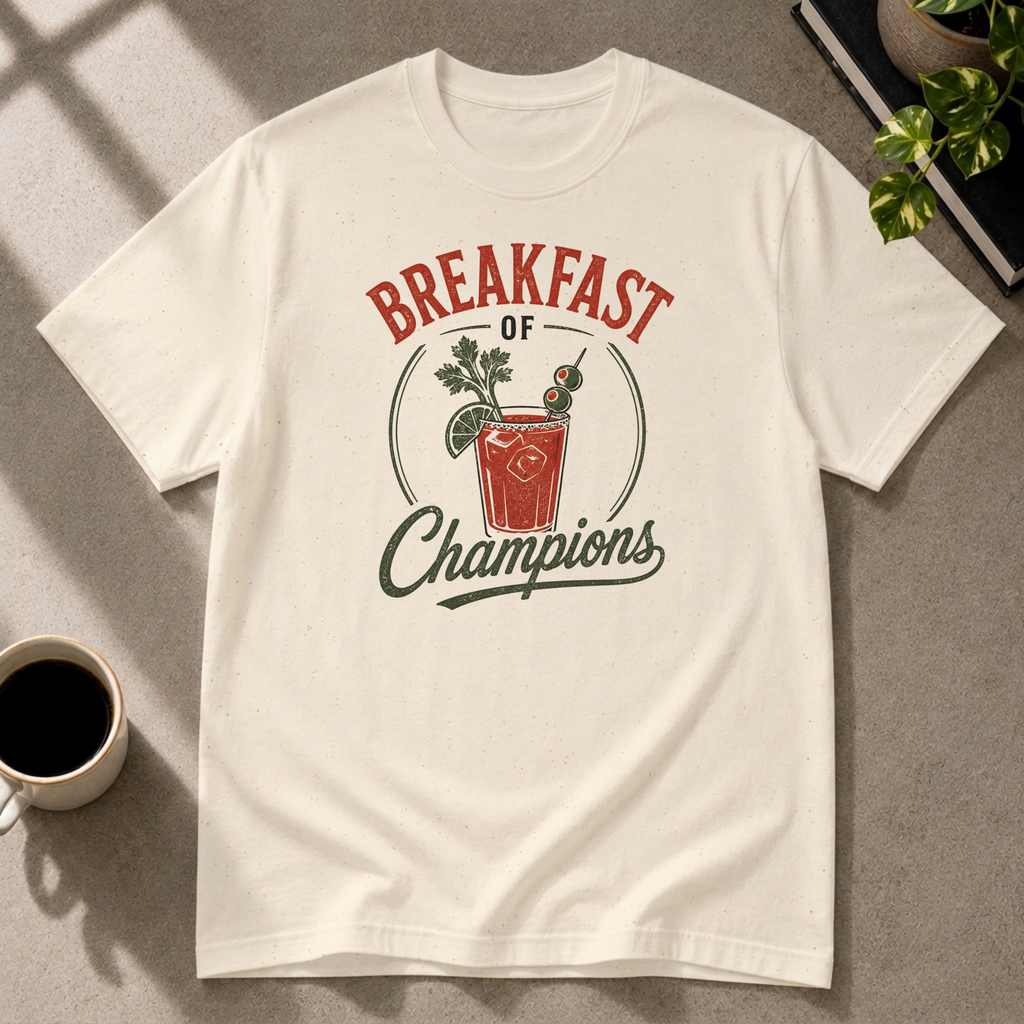 Breakfast of Champions graphic T-shirt in natural by Butter & Tonic on s tee by Butter & Tonic