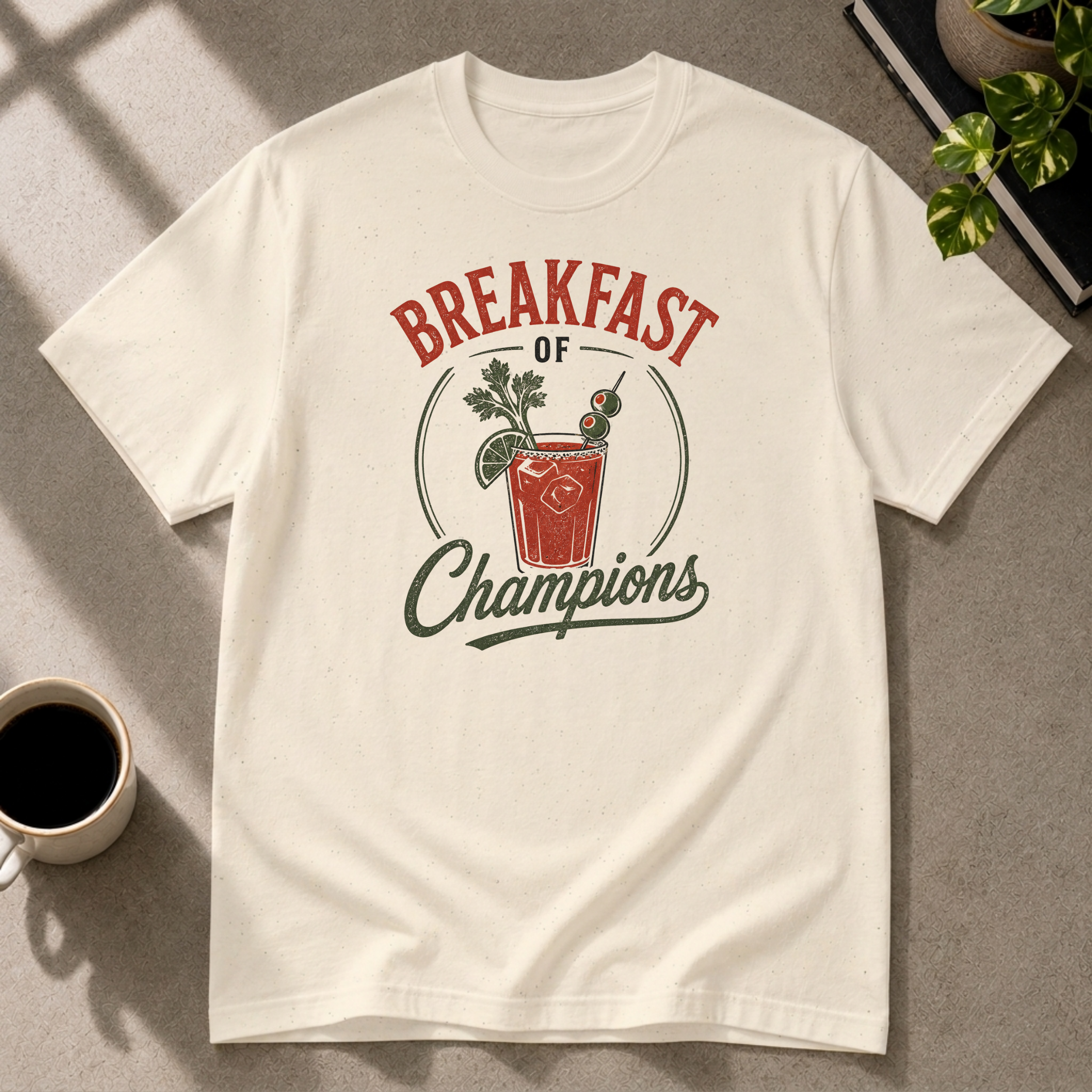 Breakfast of Champions graphic T-shirt in natural by Butter & Tonic on s tee by Butter & Tonic