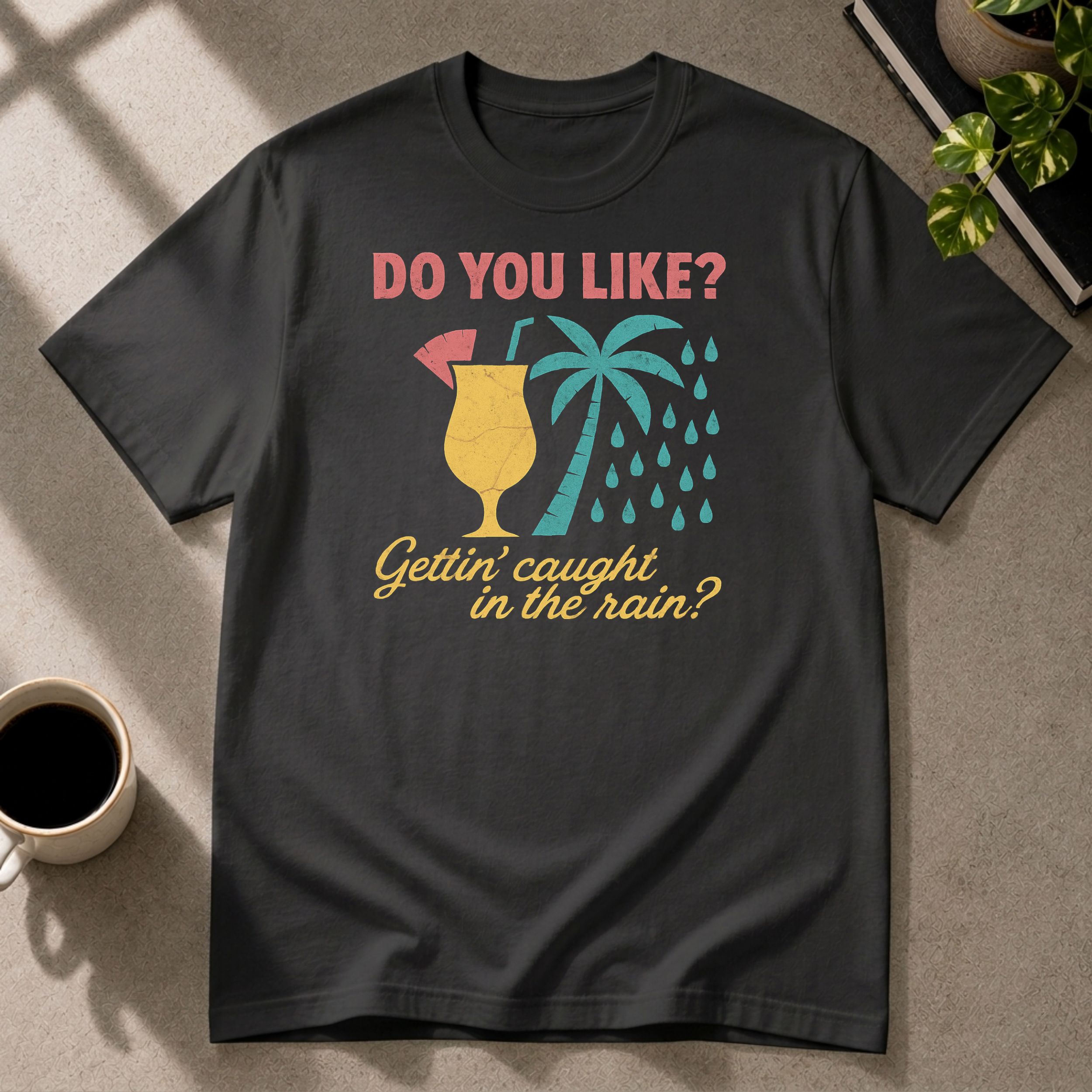 Piña colada graphic T-shirt in black by Butter & Tonic on s tee by Butter & Tonic