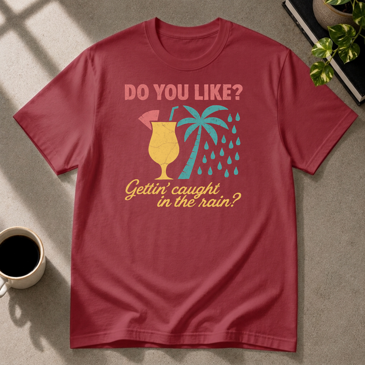 Piña colada graphic T-shirt in antique-cherry-red by Butter & Tonic on 3xl tee by Butter & Tonic