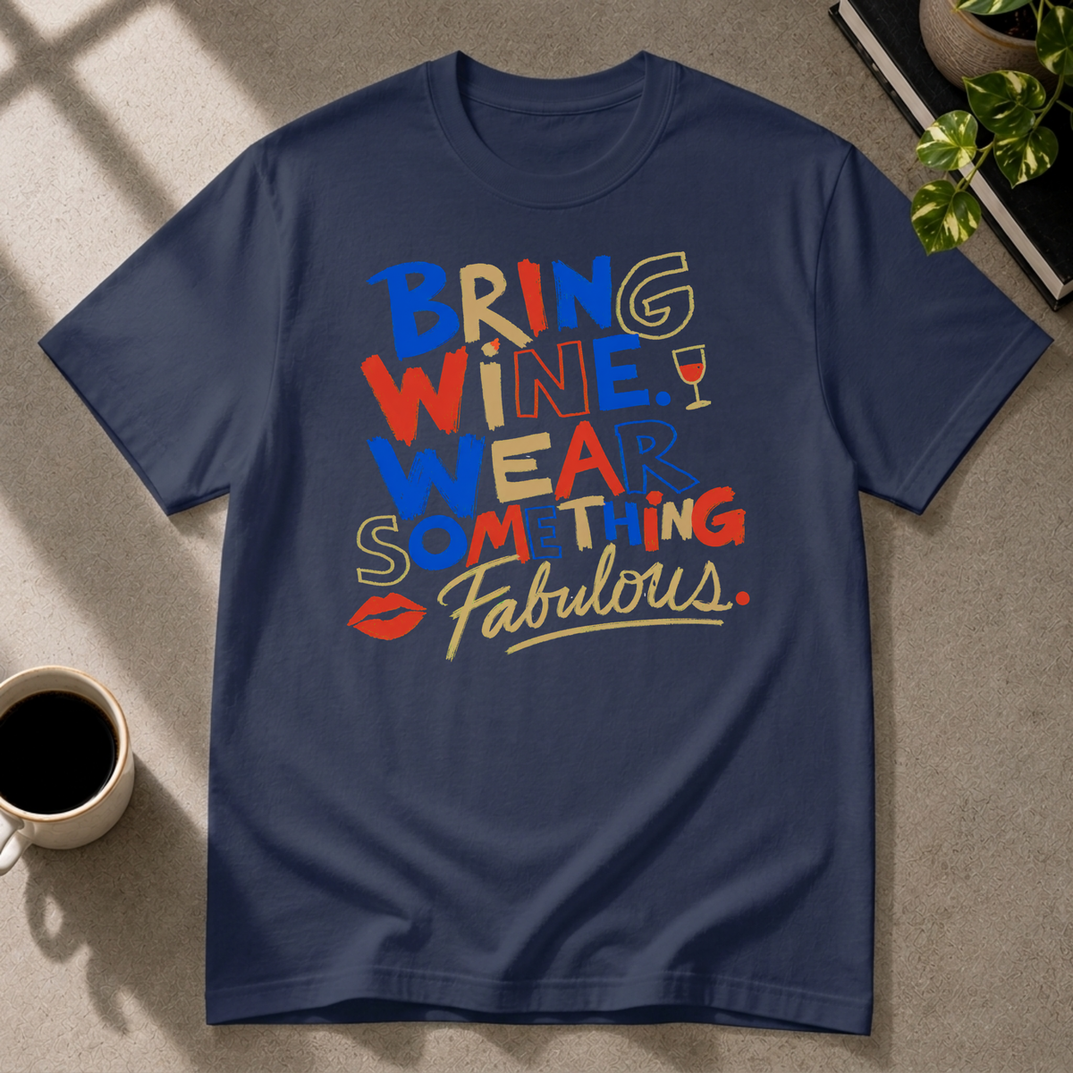 Wear Something Fabulous graphic T-shirt in navy by Butter & Tonic on s tee by Butter & Tonic
