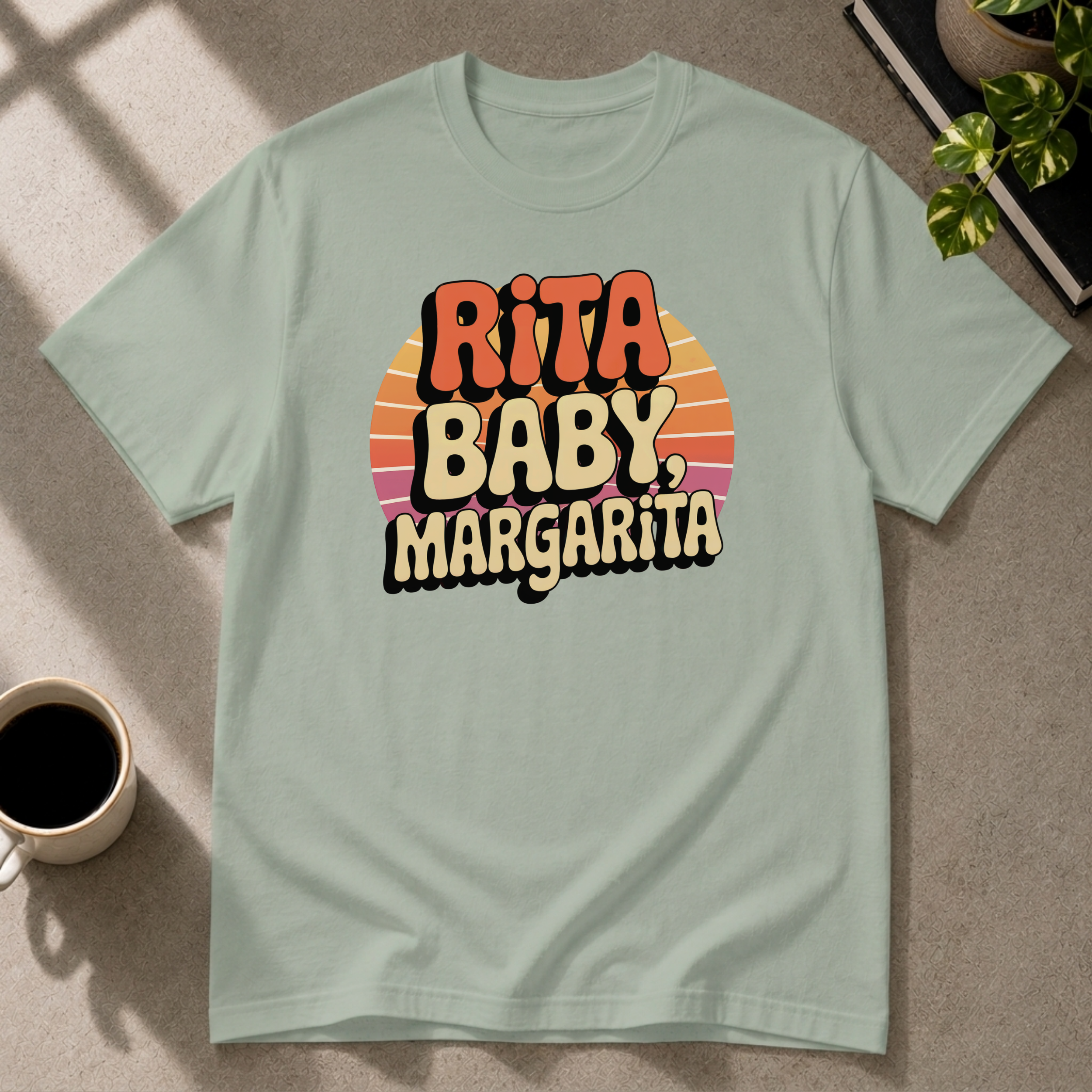 Rita Baby graphic T-shirt on sage tee by Butter & Tonic