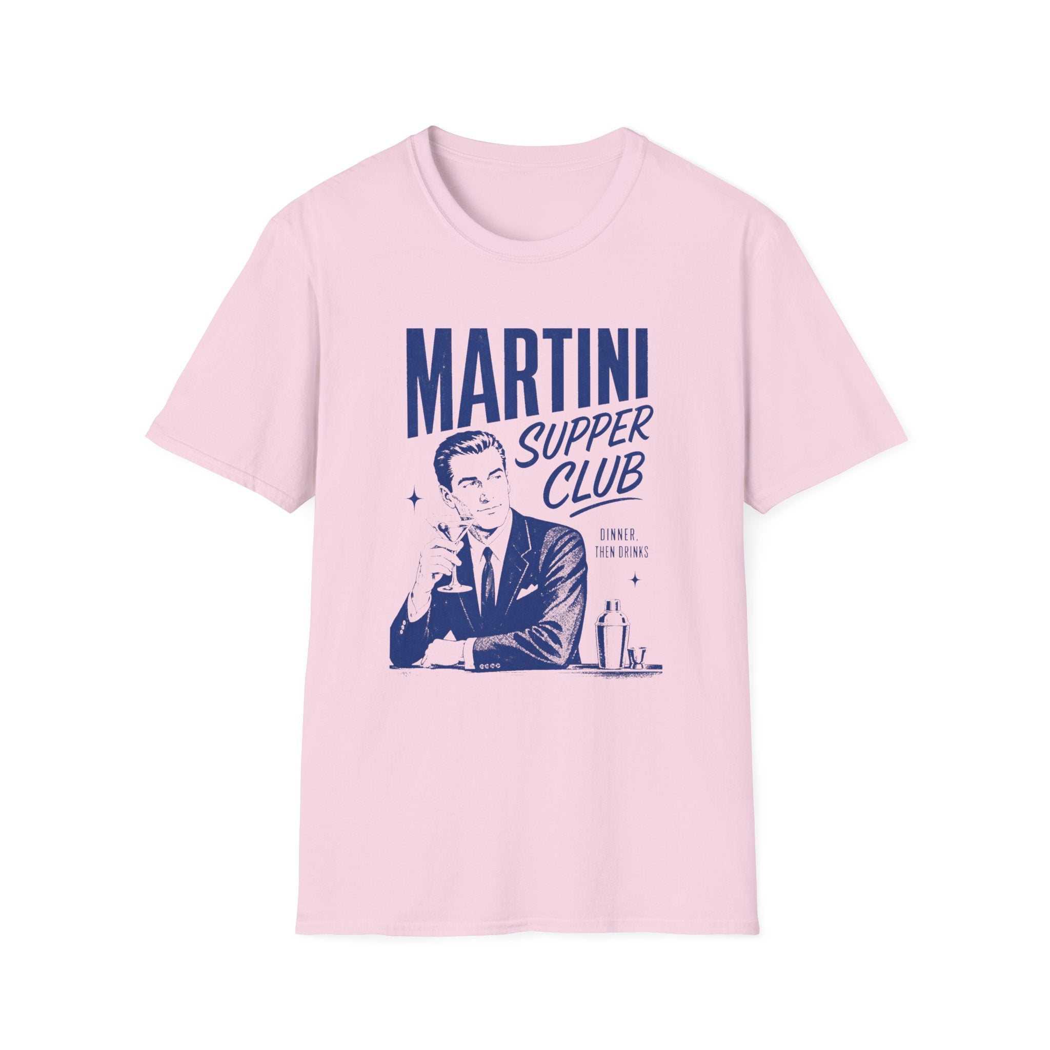 Martini Supper Club graphic T-shirt in white by Butter & Tonic