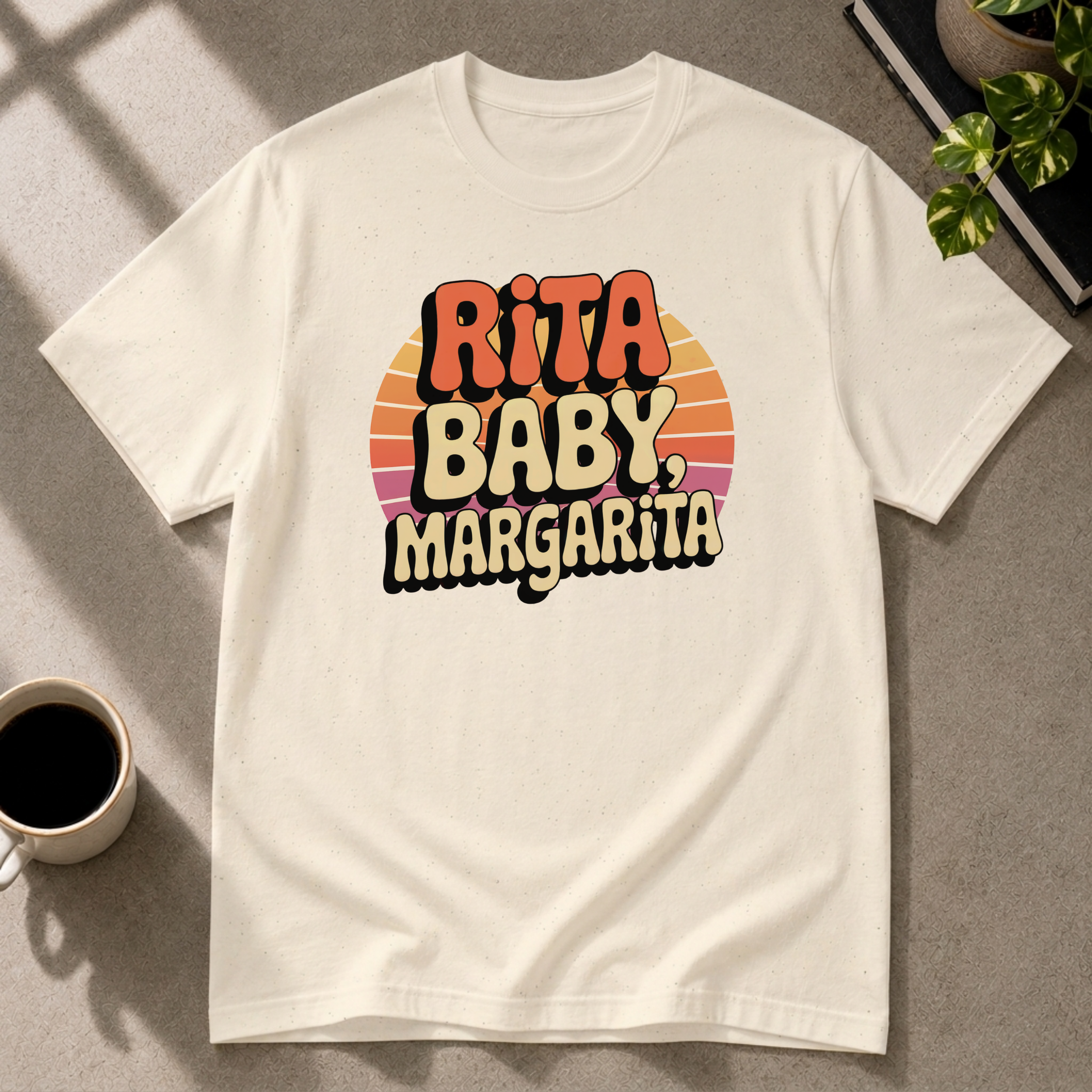Rita Baby graphic T-shirt on natural tee by Butter & Tonic