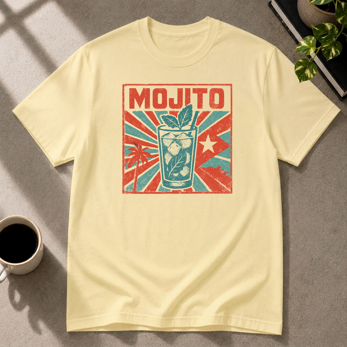 Mojito graphic T-shirt in cornsilk by Butter & Tonic on l tee by Butter & Tonic