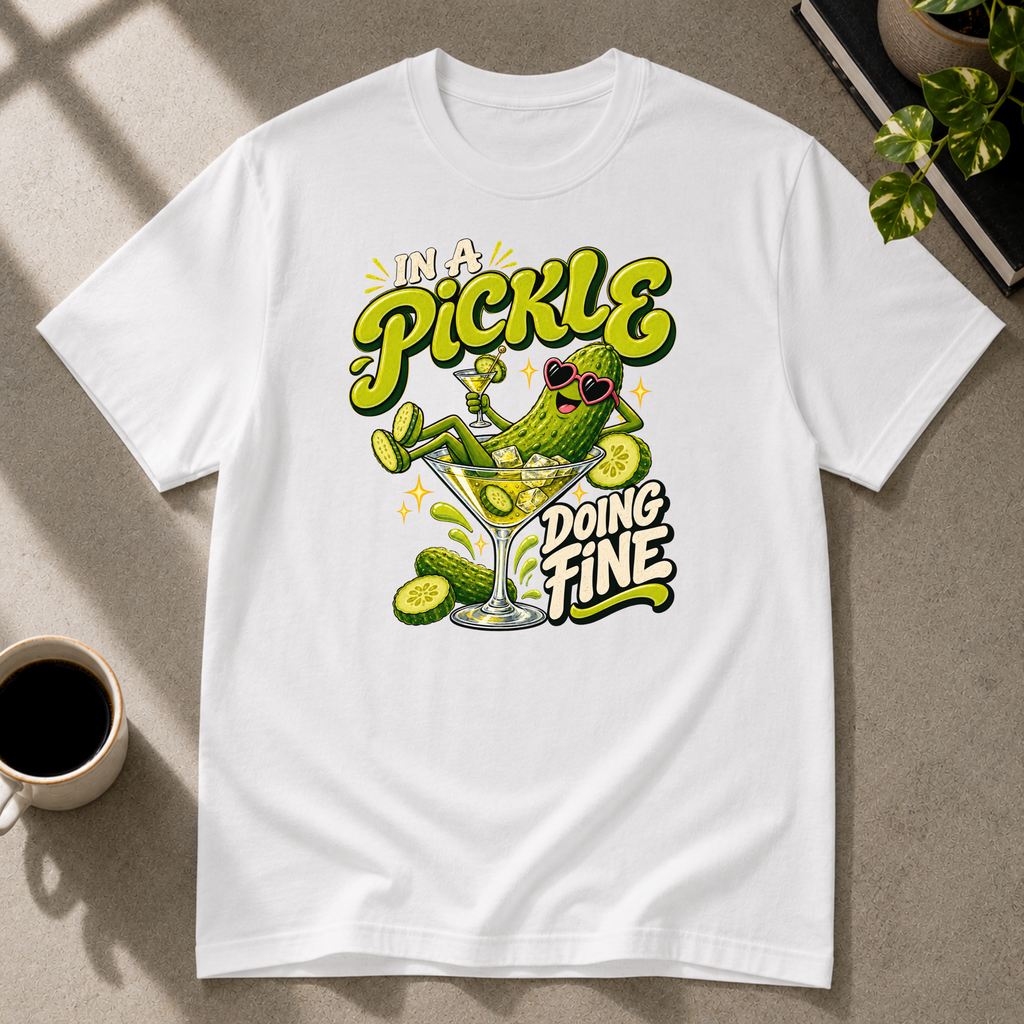 Pickle graphic T-shirt in white by Butter & Tonic on xs tee by Butter & Tonic