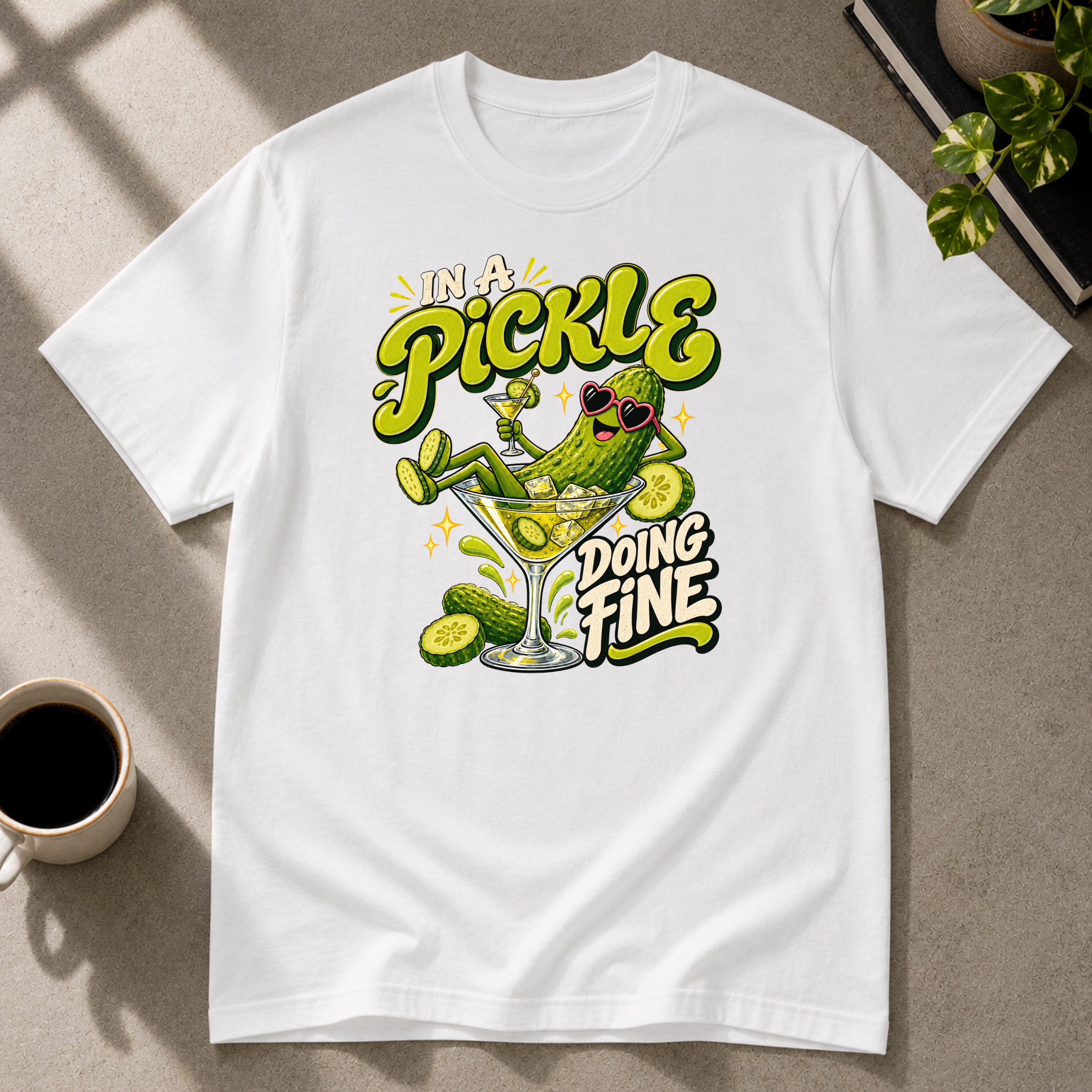Pickle graphic T-shirt in white by Butter & Tonic on xs tee by Butter & Tonic