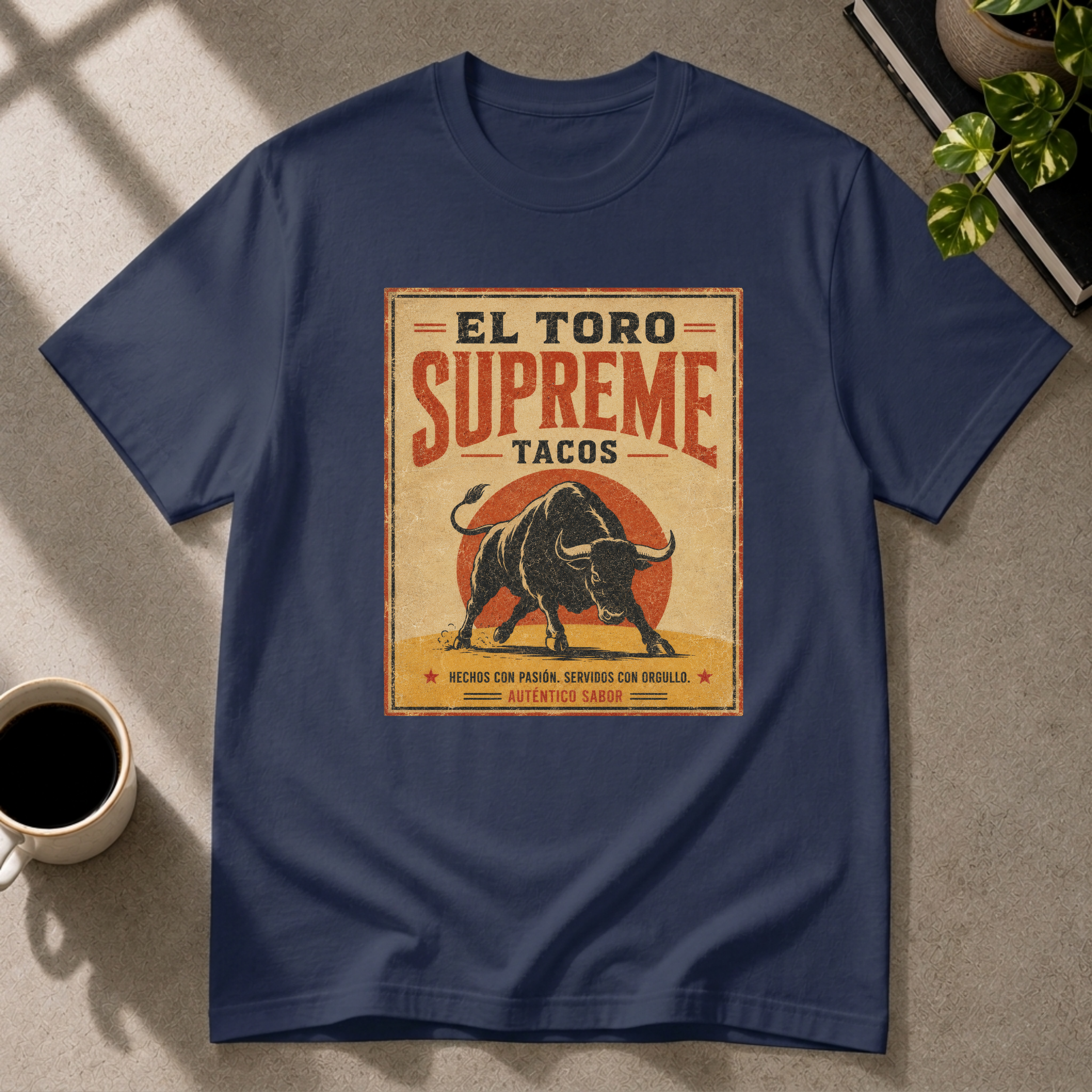 Taco graphic T-shirt on black tee by Butter & Tonic