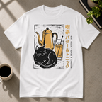 Highballs & Beats cocktail graphic T-shirt on white tee by Butter & Tonic