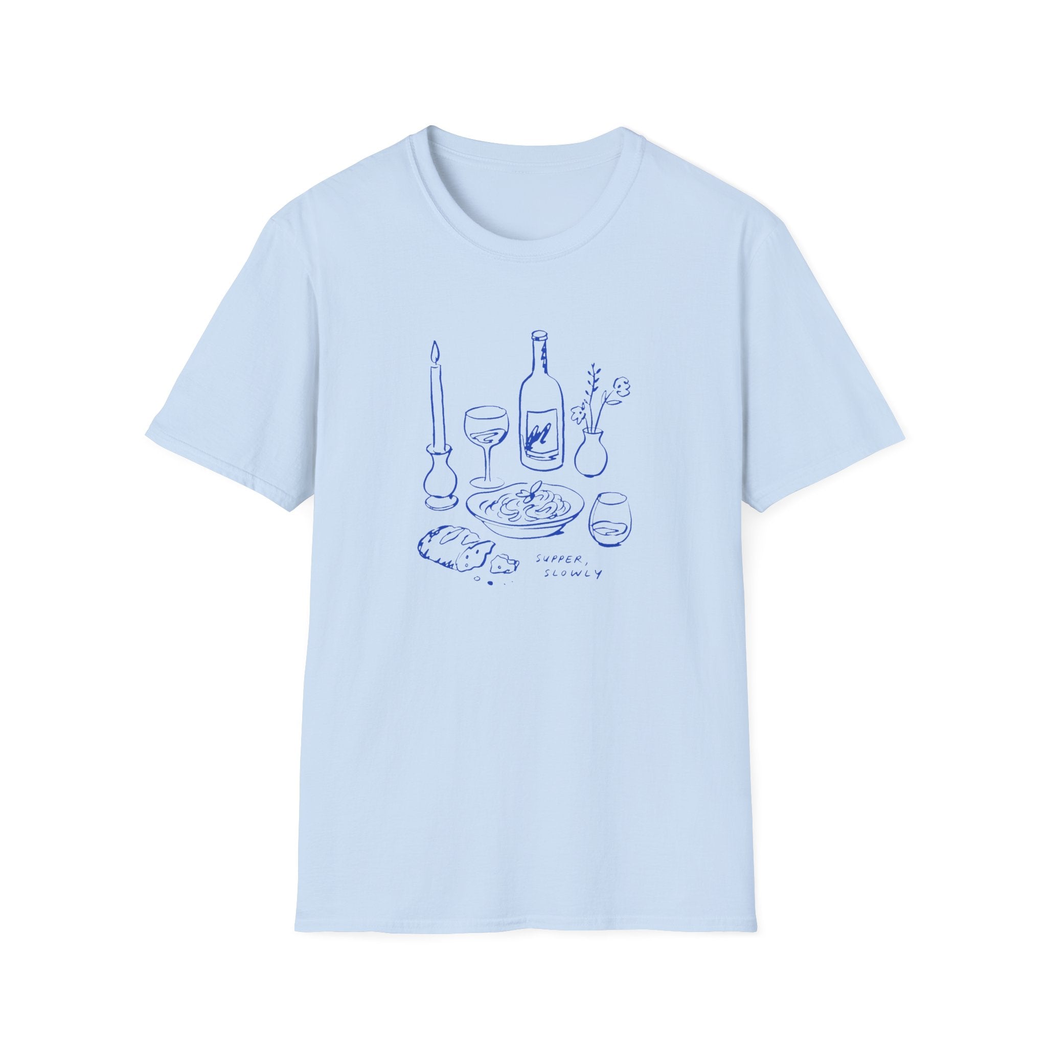 Supper Slowly graphic T-shirt in white by Butter & Tonic