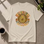 Avocado guacamole graphic T-shirt on sand tee by Butter & Tonic