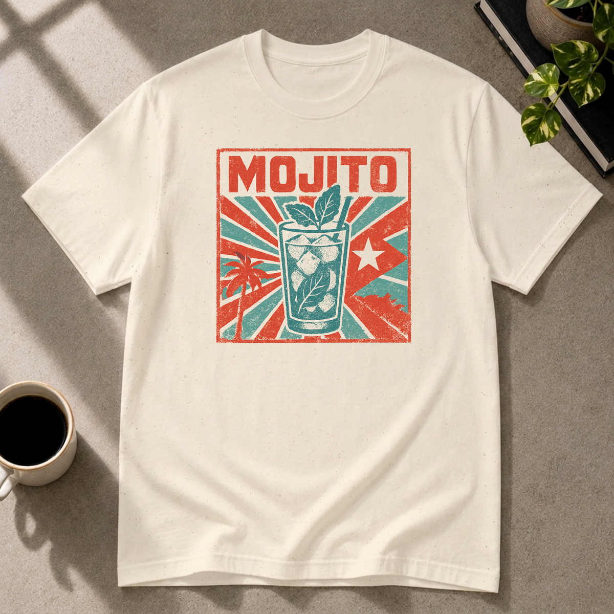 Mojito graphic T-shirt in natural by Butter & Tonic on xl tee by Butter & Tonic