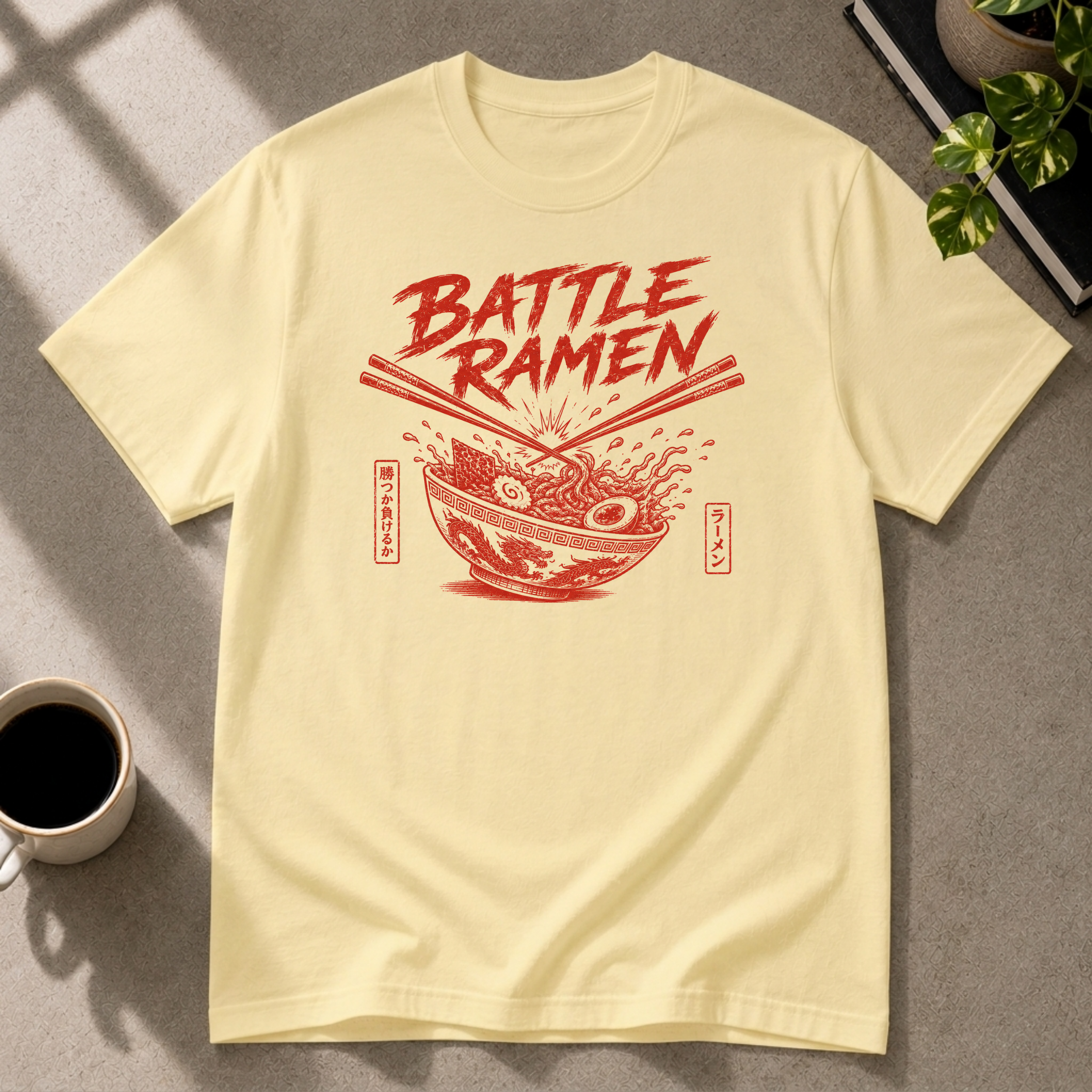 Ramen graphic T-shirt in cornsilk by Butter & Tonic on 2xl tee by Butter & Tonic
