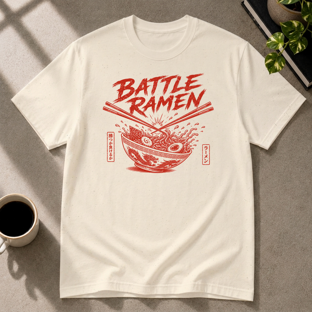 Ramen graphic T-shirt in sand by Butter & Tonic on s tee by Butter & Tonic